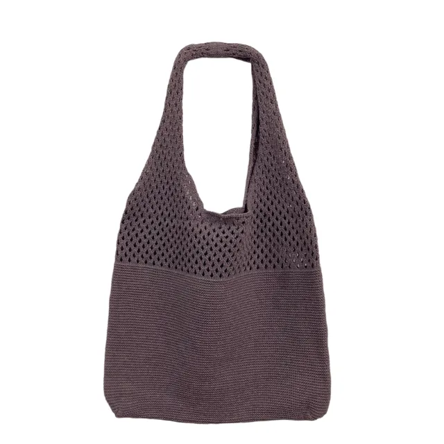 Knitted Retro Shoulder Bag Portable Large capacity Tote Purple - Shop at LoveMi