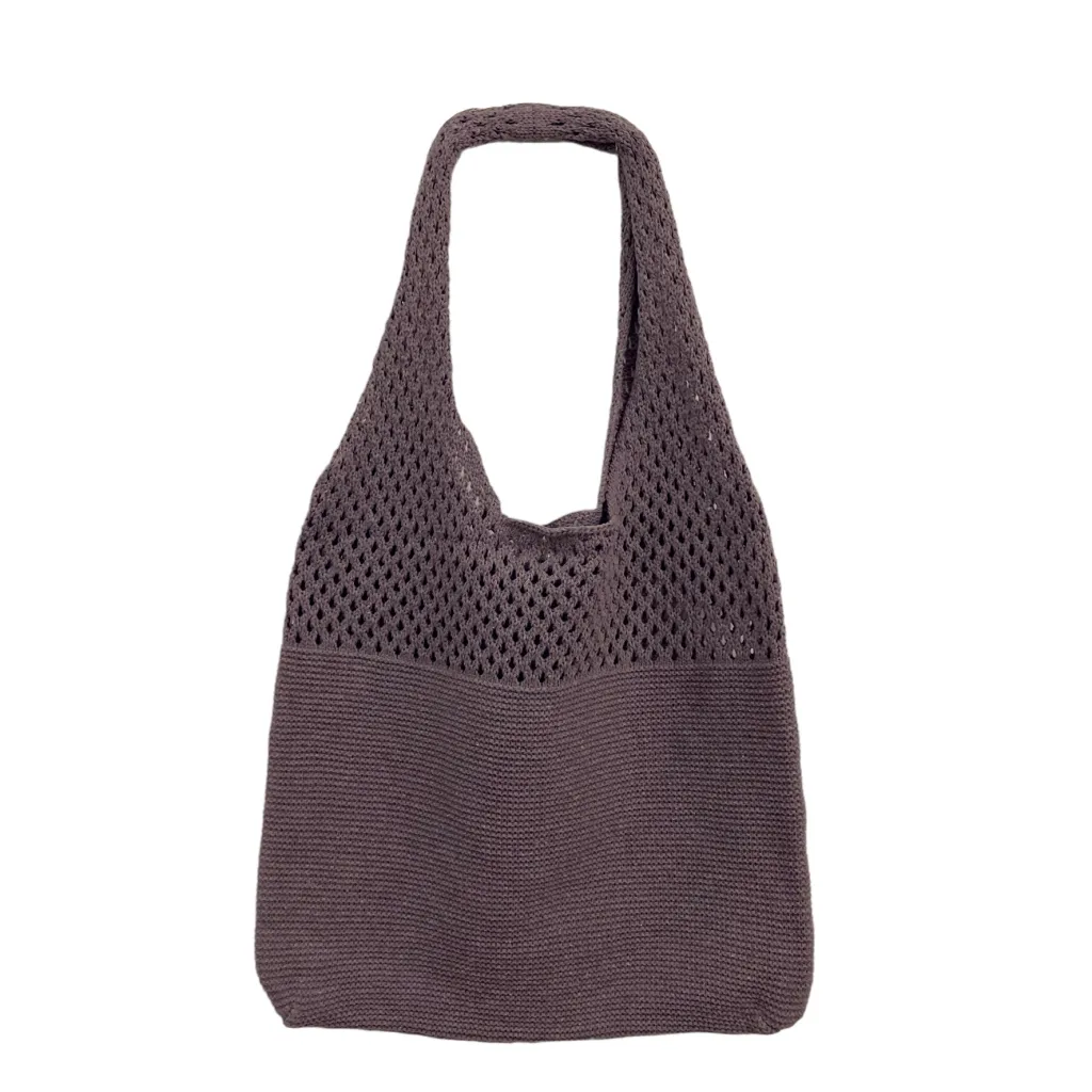 Knitted Retro Shoulder Bag Portable Large-capacity Tote - Purple