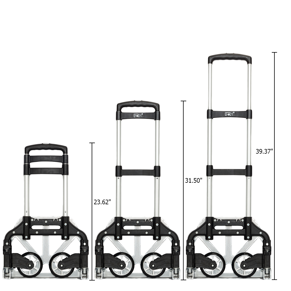 Portable Foldable Telescopic Trolley, Driver’s Cart, Luggage Cart, Black