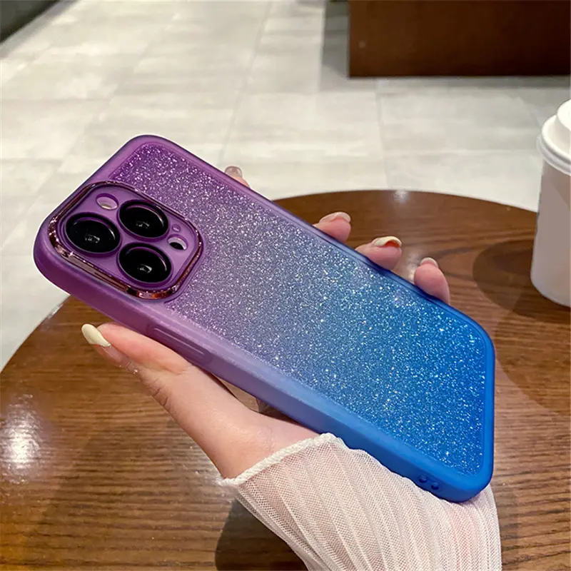 Gradient Color Phone Case Drop-proof Silicone Protective Cover