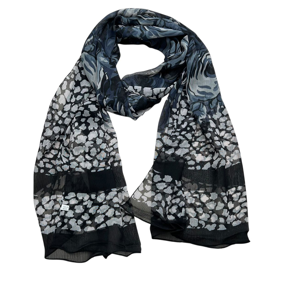 2pcs Classic Imeless Black Scroll Everyday Scarf,Black Scarf,Versatile Everyday Scarf ,Pairs With All Casual Outfits,Office Appropriate Subtlety For Women Men