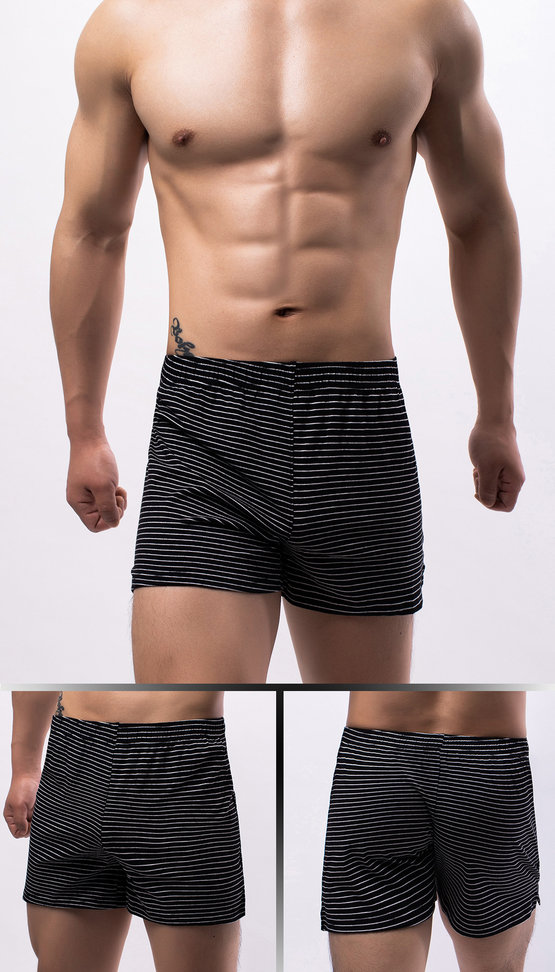 Title 10, Breathable Cool Striped Shorts Three-point Paja...