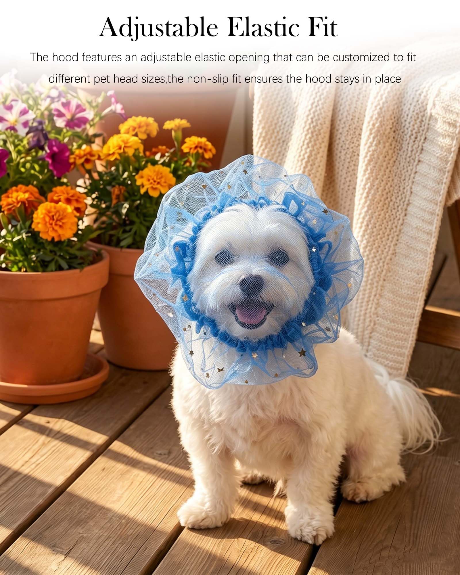 8 Pack Dog Anti-Lick Hood,Breathable Mesh Design With Adjustable Elastic  Lightweight Mask, Anti-Scavenging,Pet Safety Hood For Small Dogs And Cats