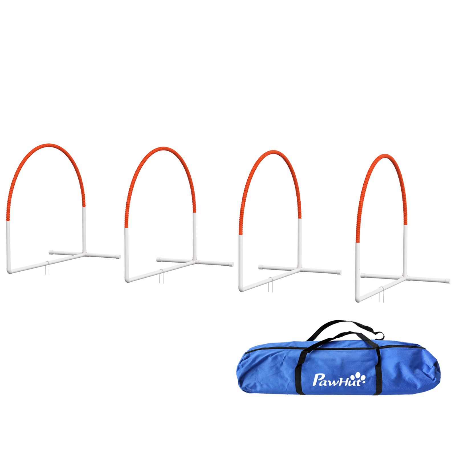 4 PCS Dog Agility Weave Poles Set Outdoor Training