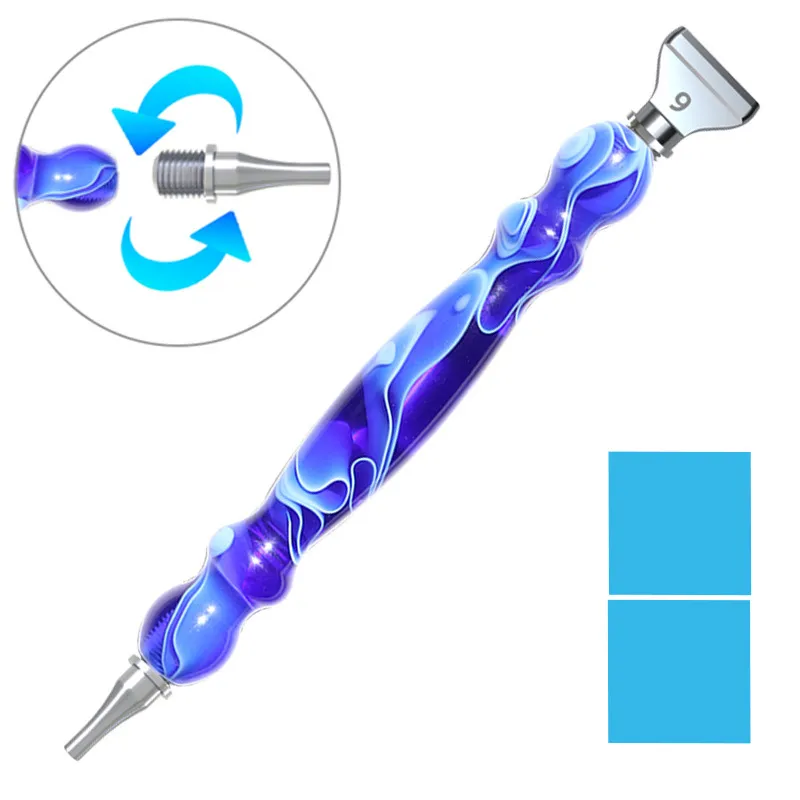 Metal Thread Alloy Diamond Drawing Point Drill Pen - Dark Blue