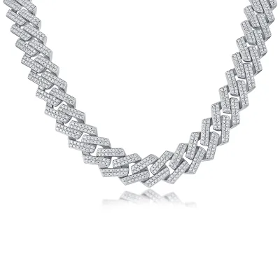 1Man Luxury Fashion Mosan Diamond S925 Silver Necklace Comparable To Natural Diamonds Prohibit Tk Sales