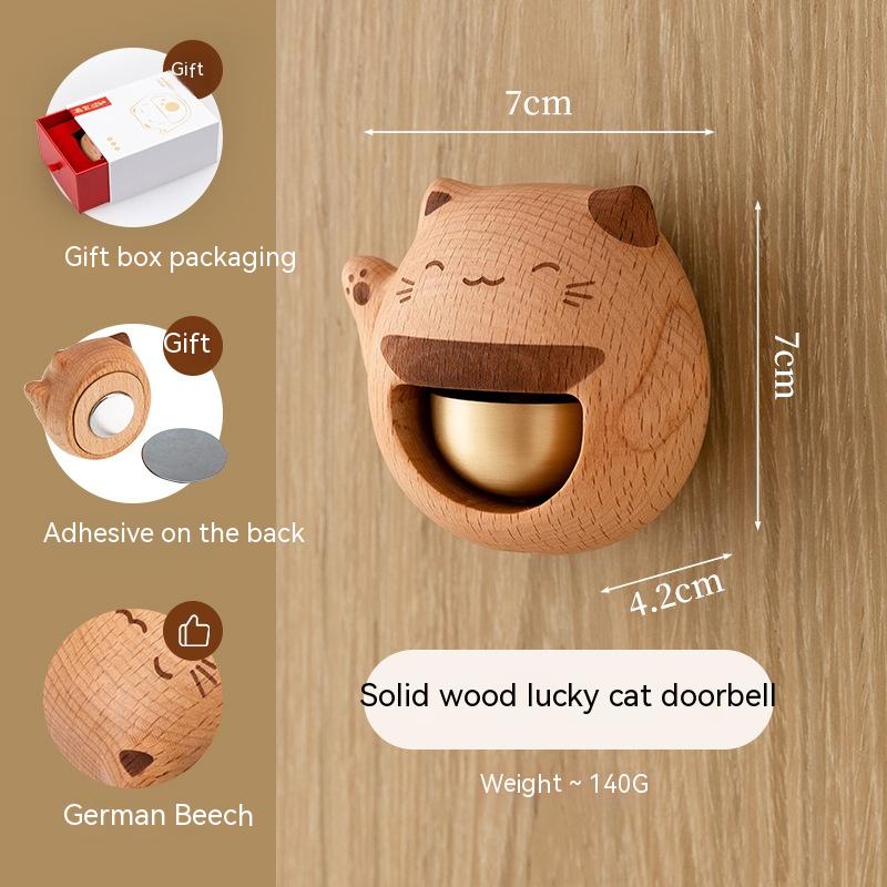 Door-type Lucky Cat Wind Chimes Brass Bell (Lucky Cat