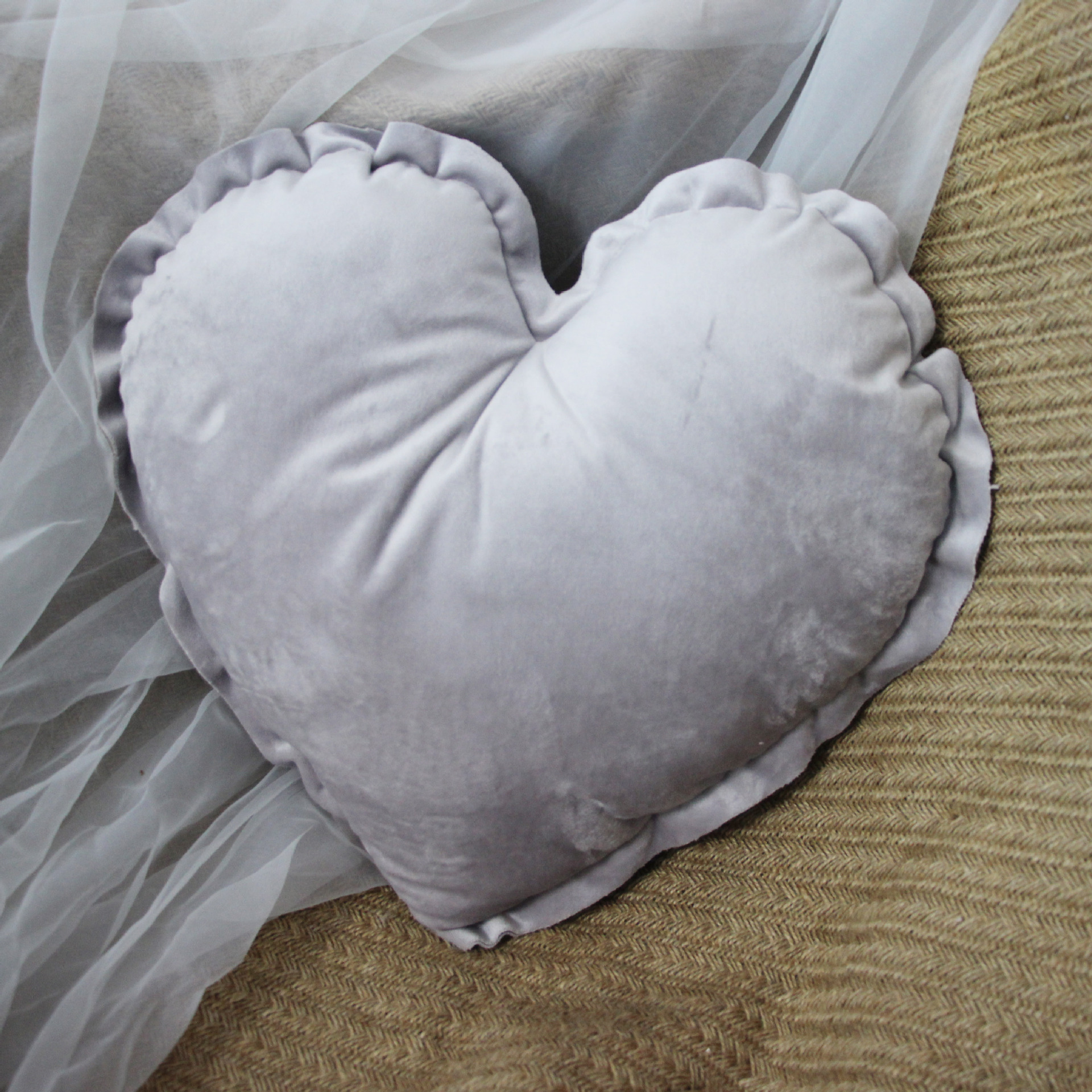 Warm grey love pillow