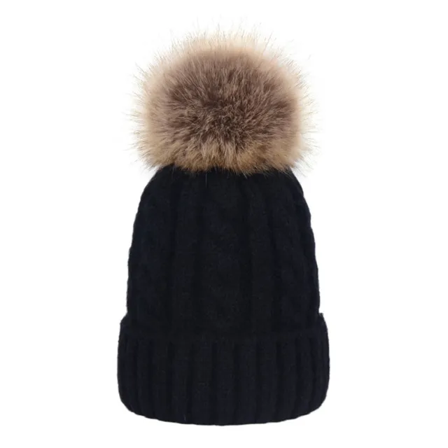 Fashion Hat Women's Autumn And Winter Wool Ball Black - Shop at LoveMi