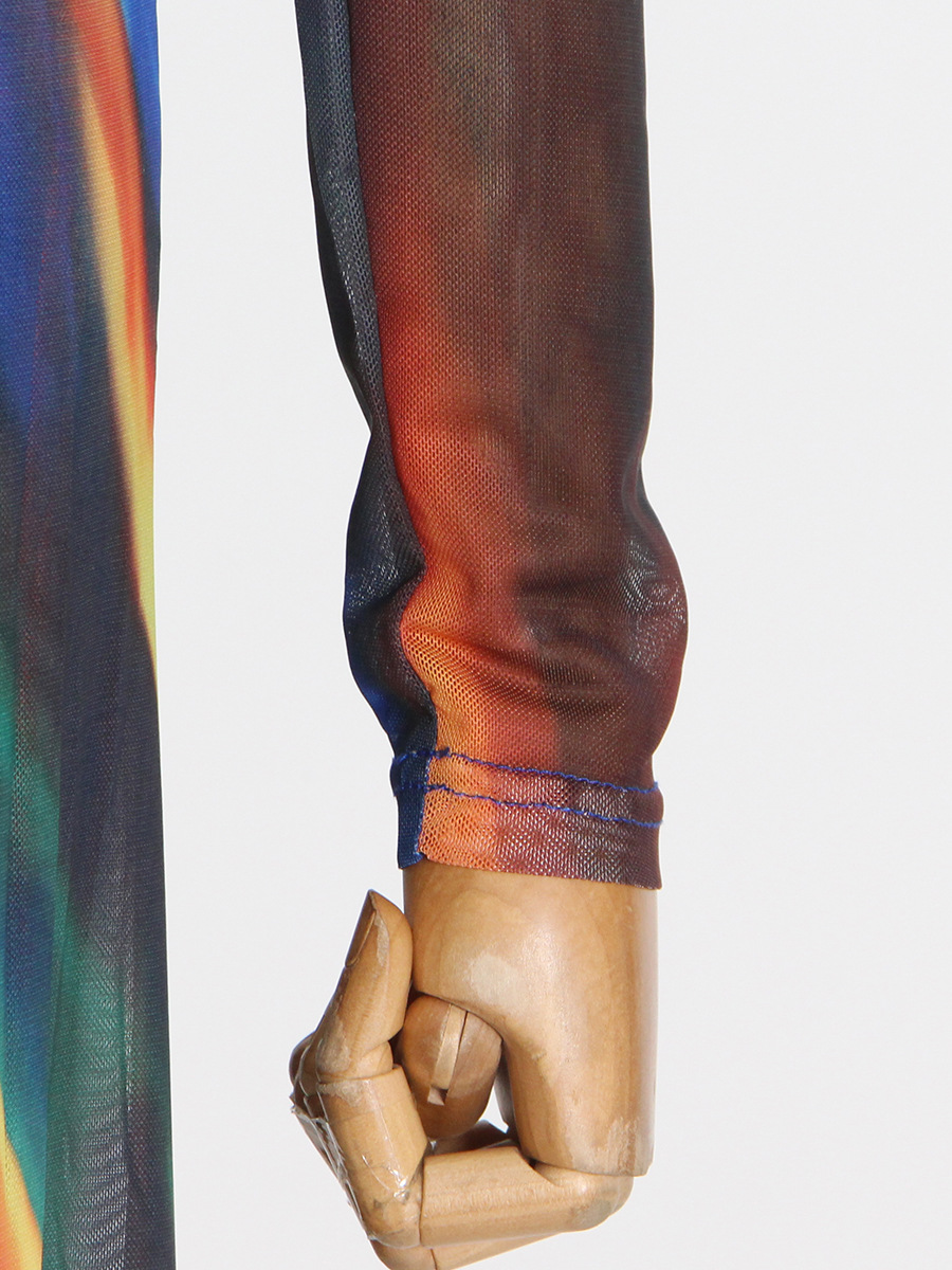 Tie-Dye Long Sleeve Maxi Dress