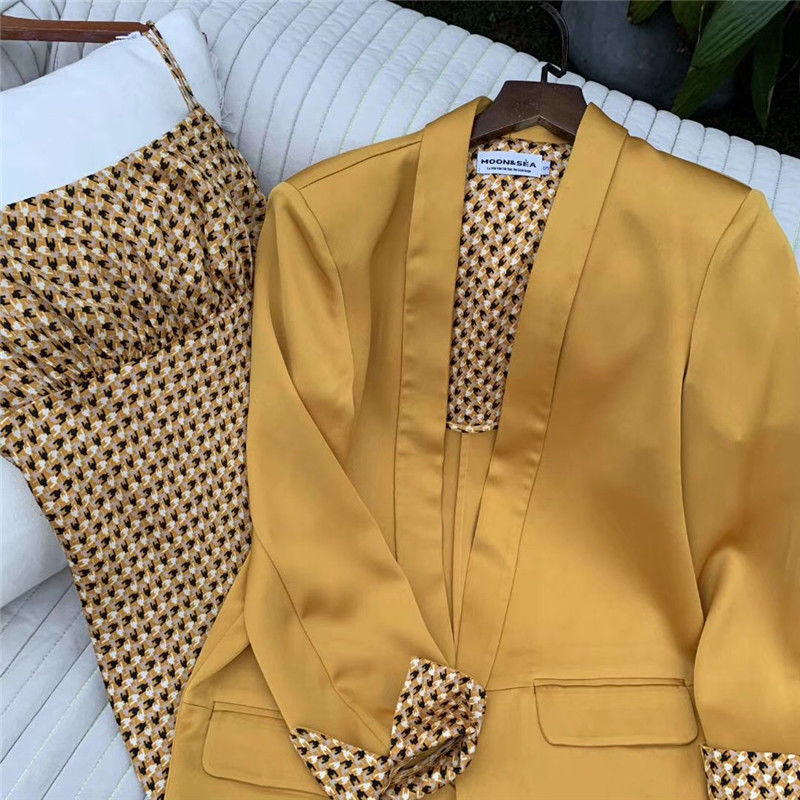 Fat Sister Suit Female Small Suit Jacket Long Sleeve Solid Color Two-piece Suit