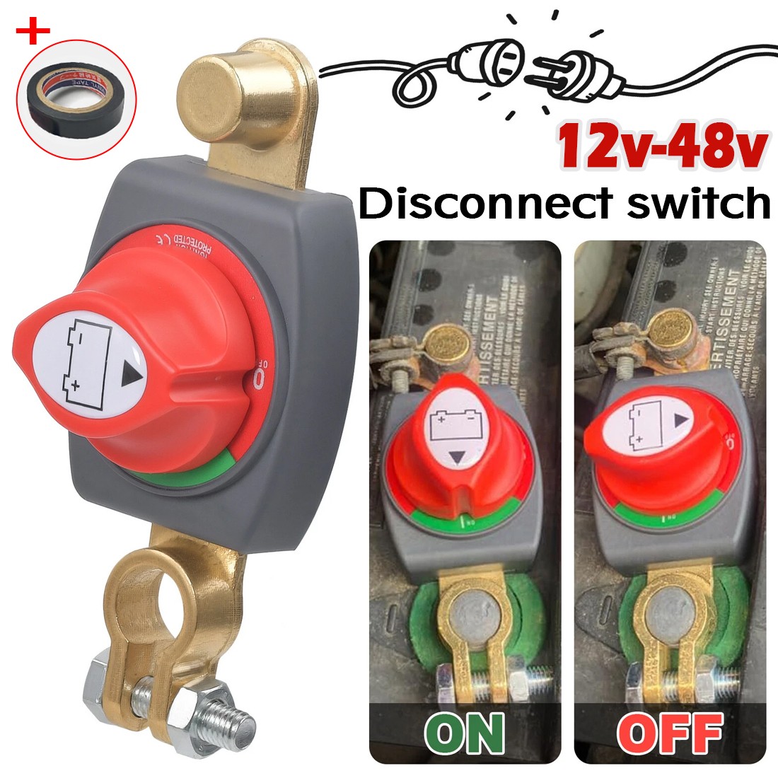12V 24V Car Battery Disconnect  Cut Off Isolator Marine Truck Camper Boat New Uk 4
