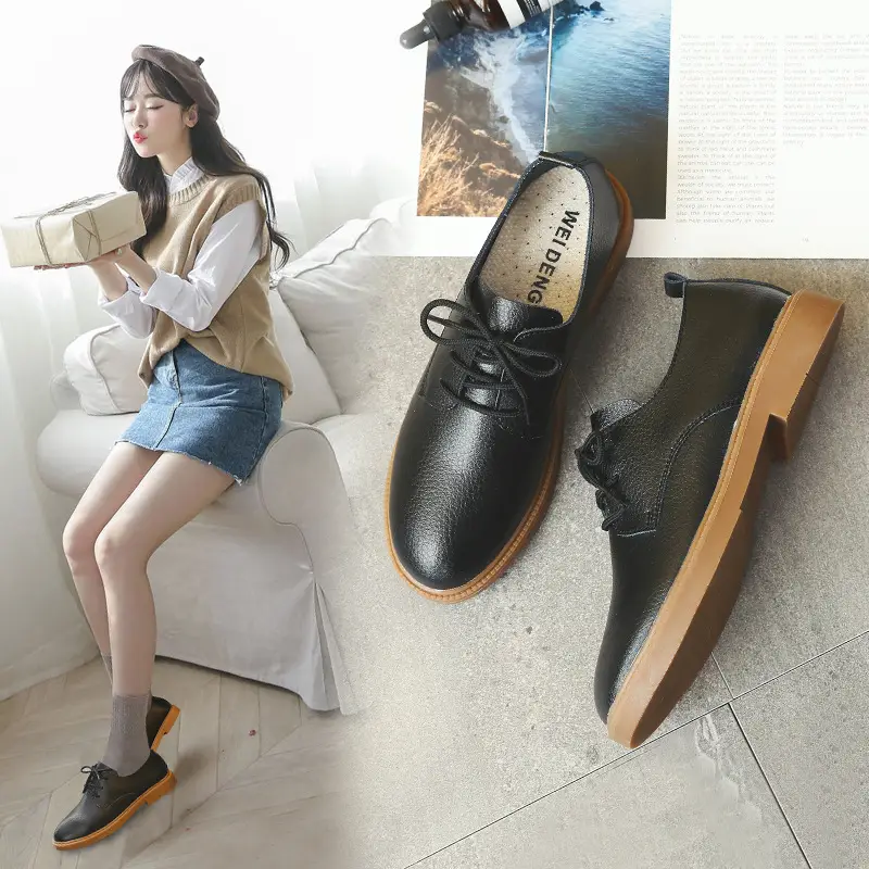 Wild Student Brock Single Shoes Harajuku Leather Small Leather Shoes