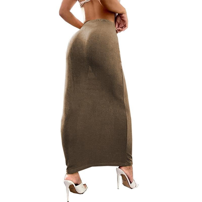 Title 17, Womens Solid Ankle and Hip Wrap Long Skirt. Co...