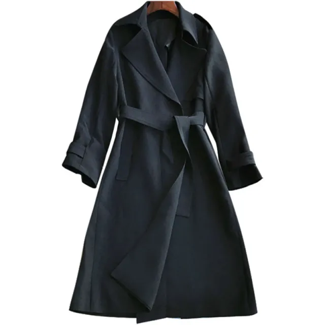 Spring And Autumn Mid length And Early Autumn Thin Coat Black - Shop at LoveMi