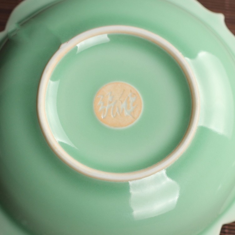 Handmade Lotus Carved Celadon Incense Burner - Image 4