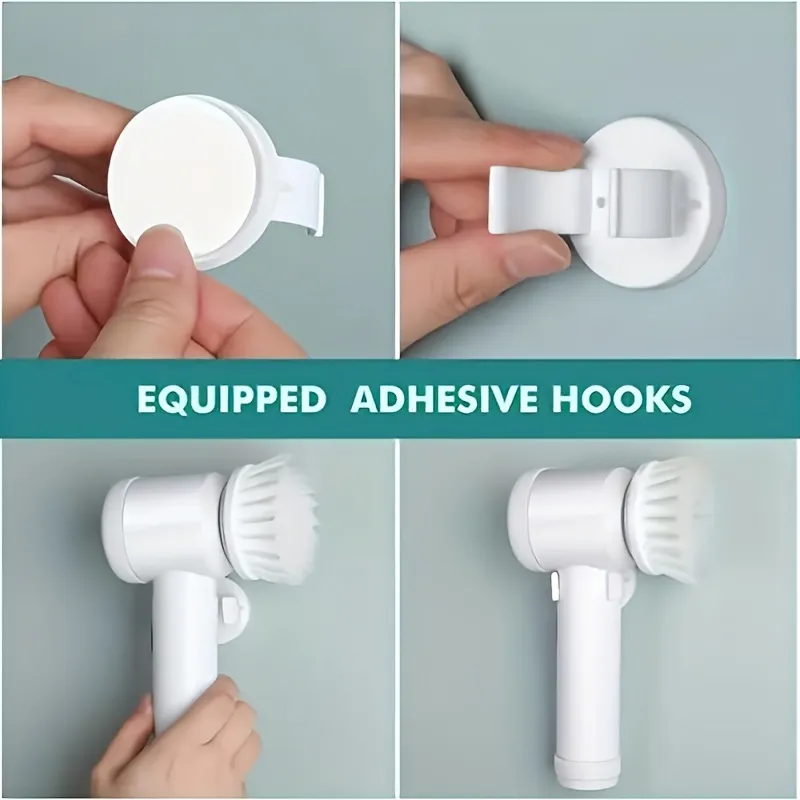1pc Electric Spin Cleaning Brush,USB Rechargeable Handheld Kitch Cleaner Coldless Rotary Brush, Power Brush Bathroom Rechargeable Brush, Automatic Rotary Power Cleaning Brush For Cleaning – image 5