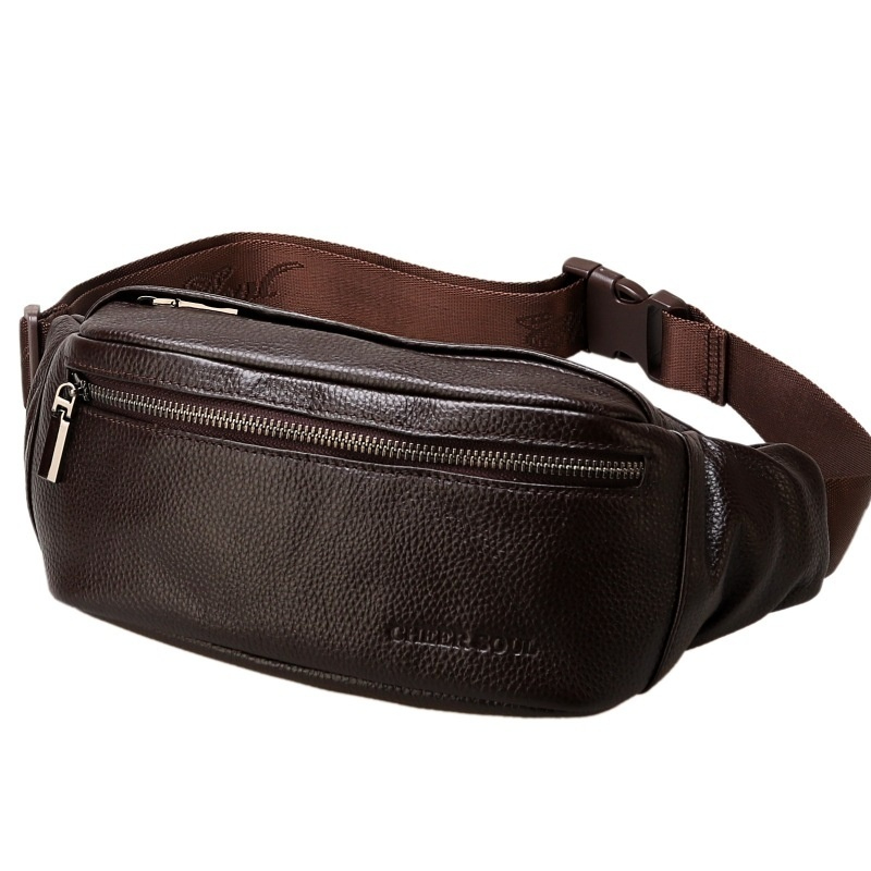 Geantă nouă de talie din piele, centură de talie portabilă din piele de vacă, geantă de talie din piele de vacă cu strat superior, geantă crossbody - culoare