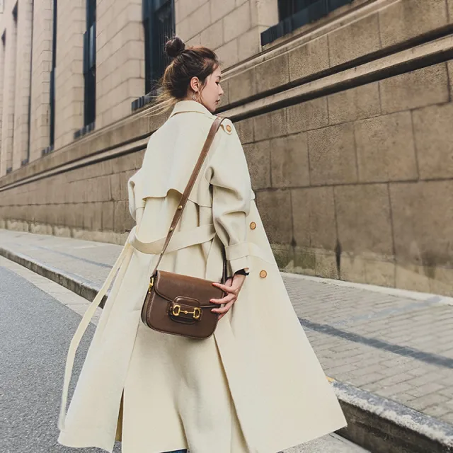 Loose And Versatile Mid length Woolen Coat With High end Temperament White - Shop at LoveMi