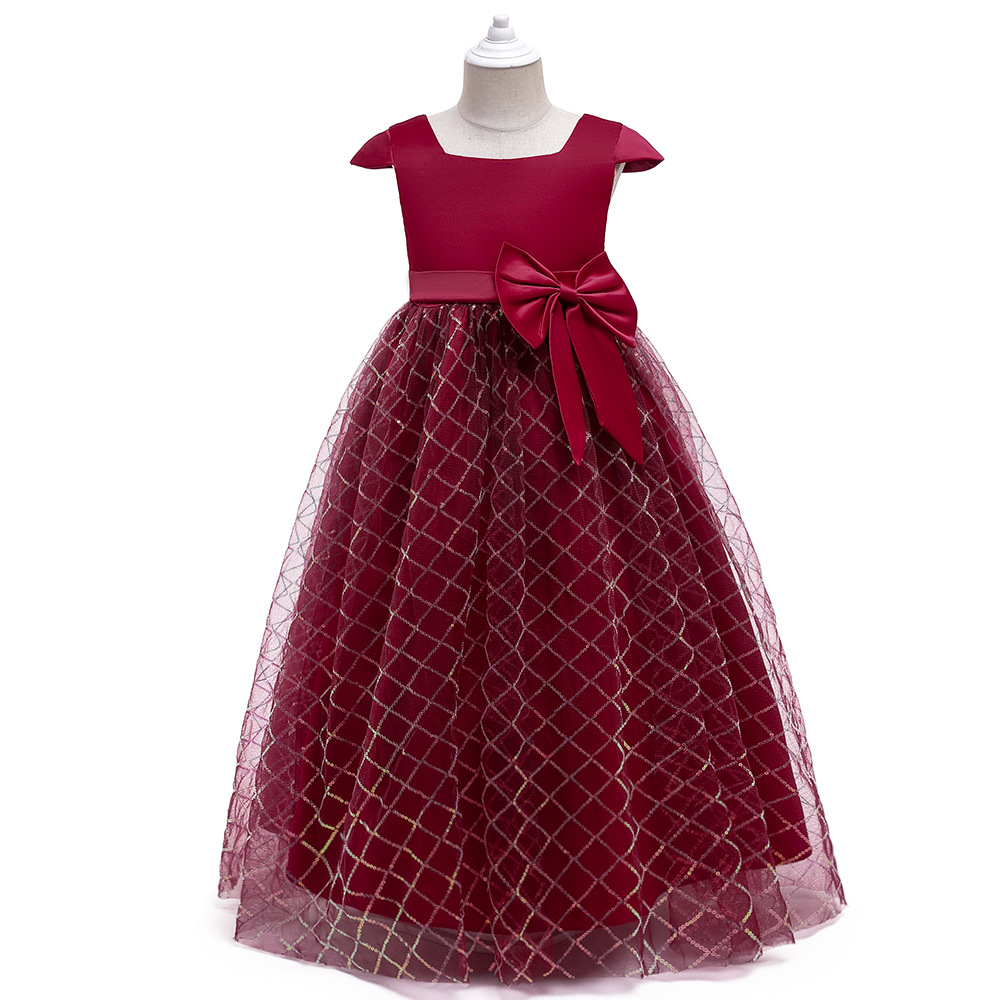 Long Skirt Bowknot Forged Children's Dress - Image 2