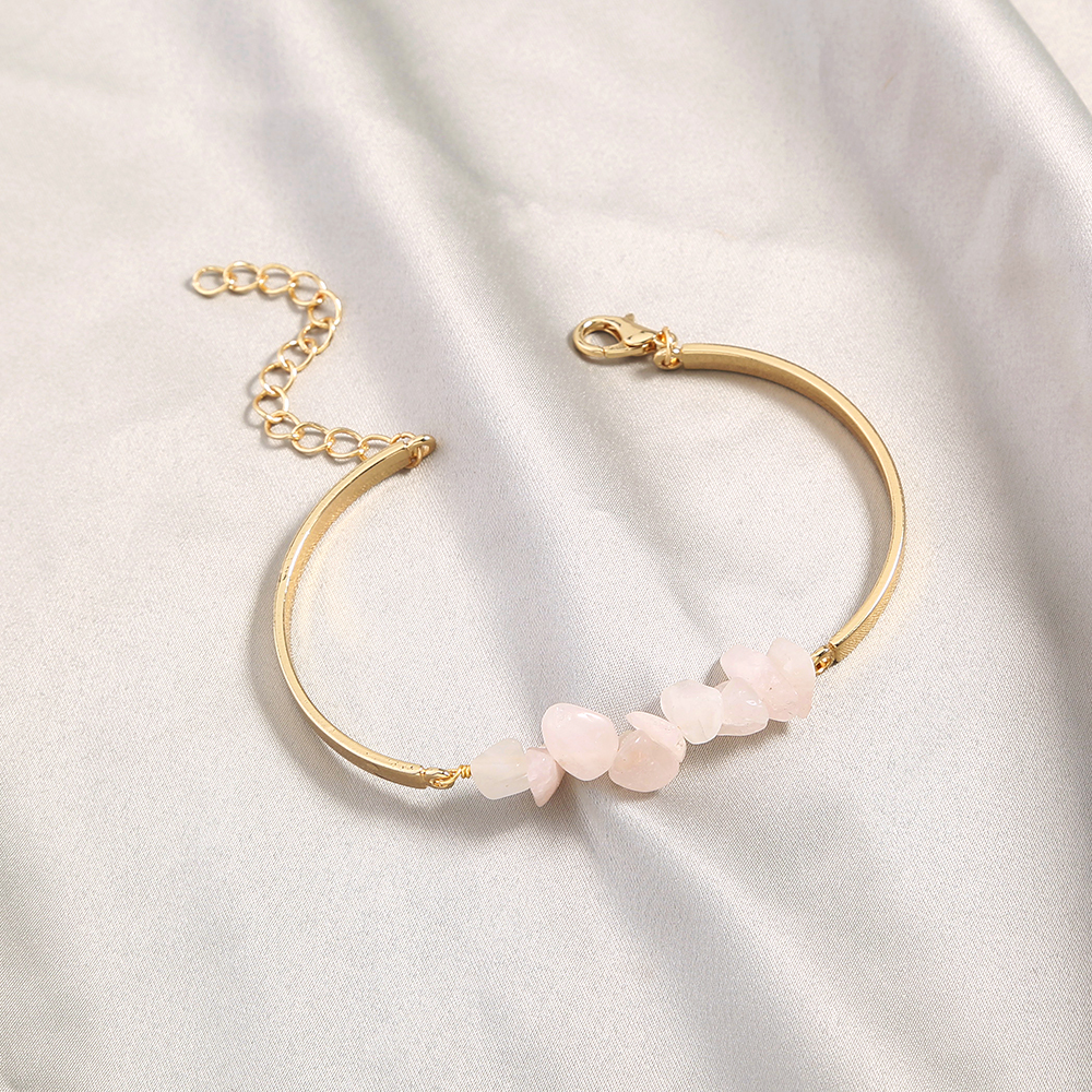 Alloy Crescent Natural Stone Bracelet