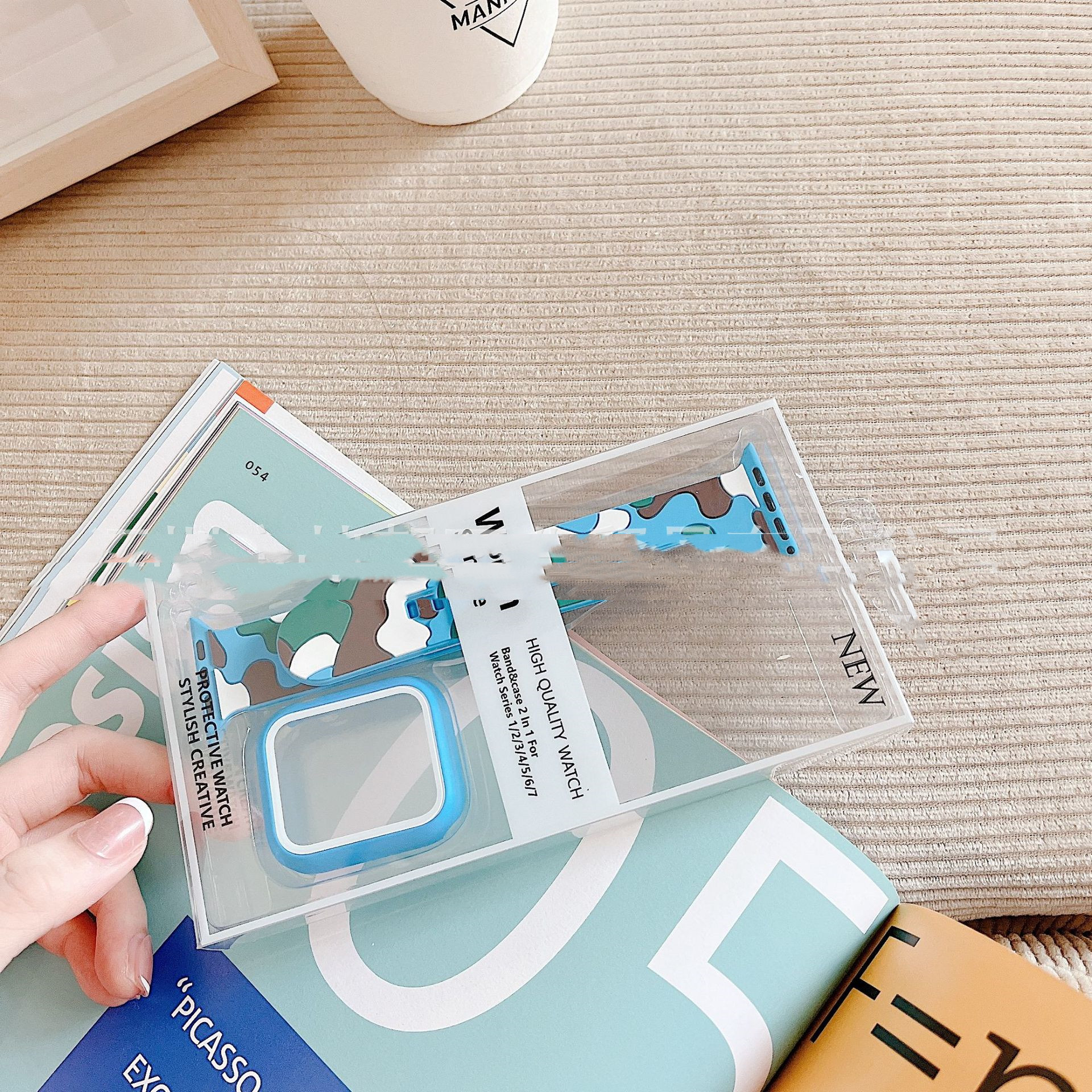 غطاء ساعة بتصميم تمويه من جل السيليكا 2 في 1