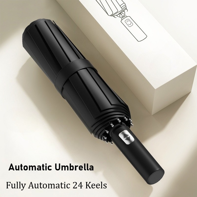 Extra Strength Foldable 24 Rods Umbrella Fully Automatic Large UV Rain Protect — image 12