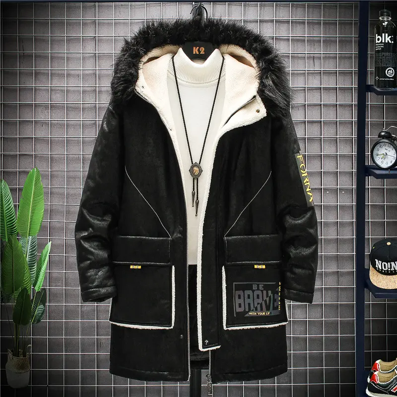 Plush Padded Jacket Youth Men's Slim Top