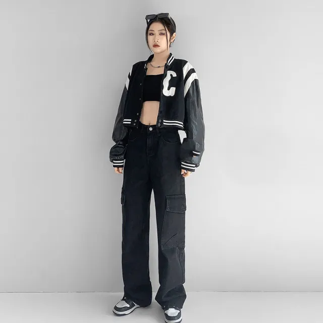 Digital Printing Women's Breathable And Comfortable Straight leg Pants Black Trousers - Shop at LoveMi