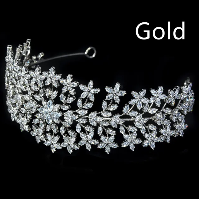 Bridal Tiara Princess Wedding Dress Headband Gold - Shop at LoveMi