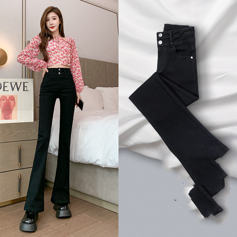 Loose Thin Mopping And Micro Flared Womens Pants Spring And Autumn Black - Shop at LoveMi