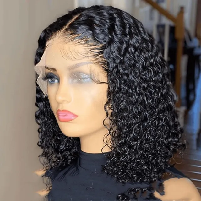 Doores Perruque Bob Lace Front Wig Naturelle Cheveux Humains Coupe Pixie Brun Black - Shop at LoveMi