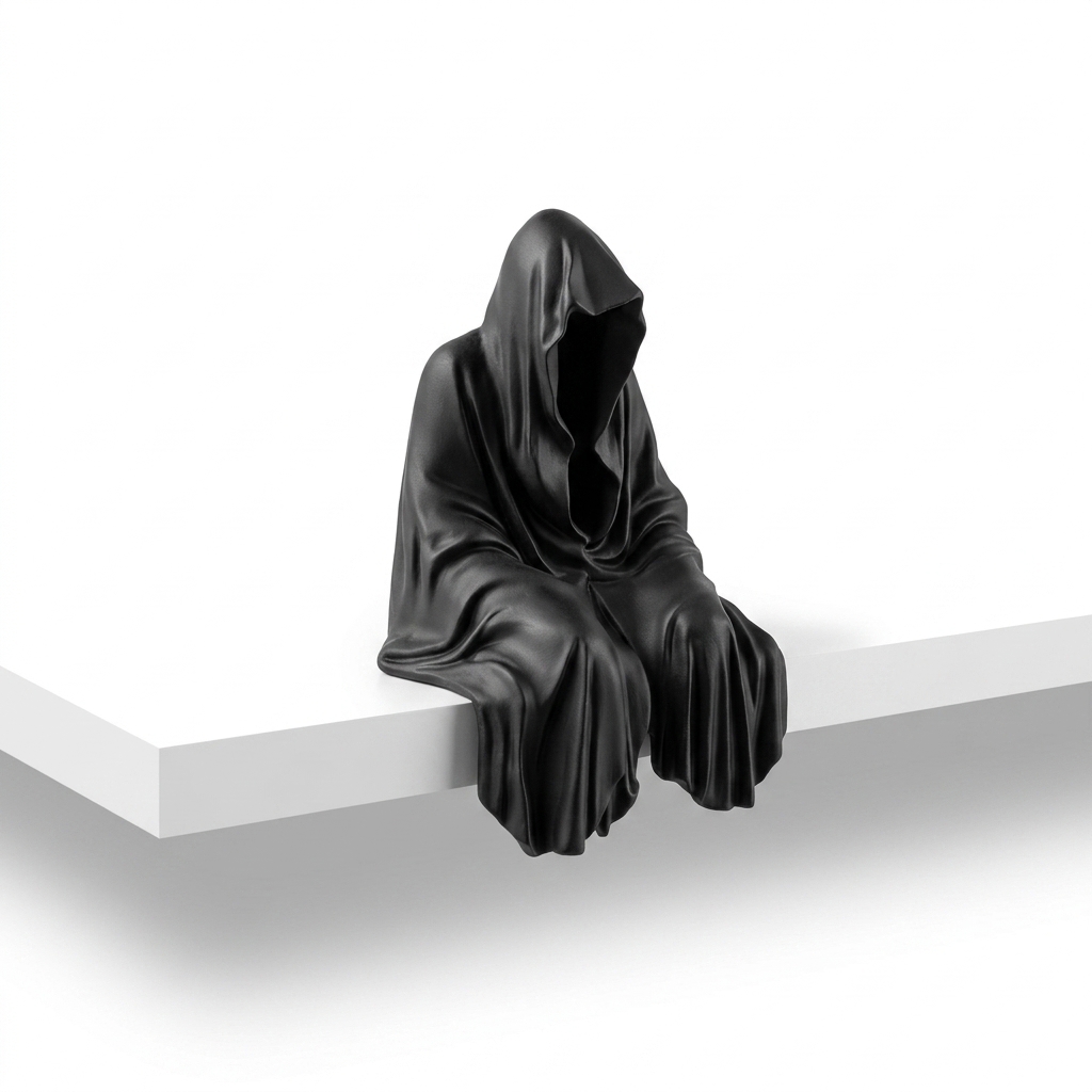 Black Hooded Shelf Sitter Figurine