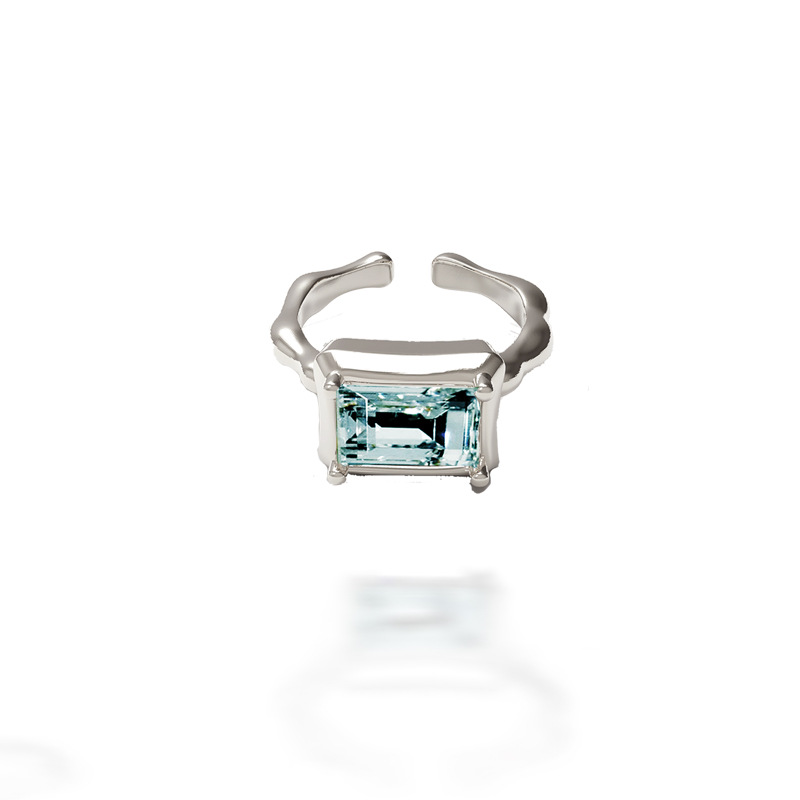 Blue And White Crystal, A Set Of  Ring Set