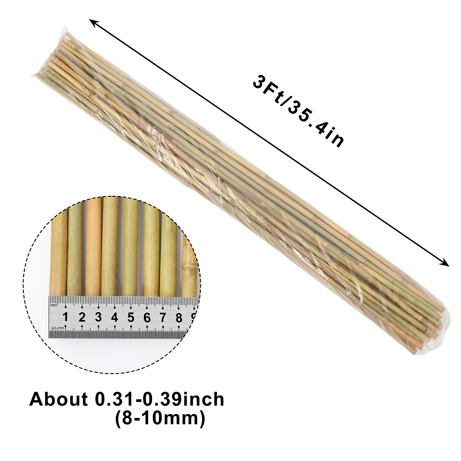 Natural Bamboo Plant Stakes, 25 pcs, picture 3 of 3