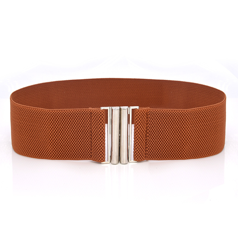 Title 2, Elastic Elastic Silver Buckle Wide Belt Decorat...