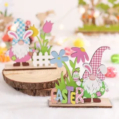 Easter Wooden Crafts Decoration Scene Dress Up Props - Pm48 Letters - View 1