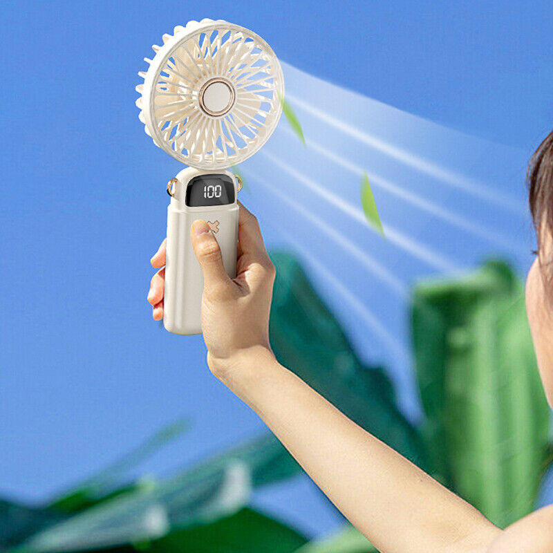Portable Hand-held Fan Mini Folding Desk Fan Cooler Cooling USB Rechargeable 4