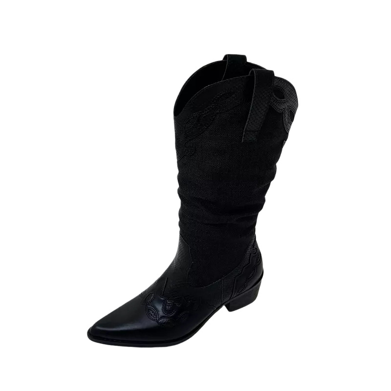 Title 2, Mid Heel Retro Versatile Knight Fashion Boots o...