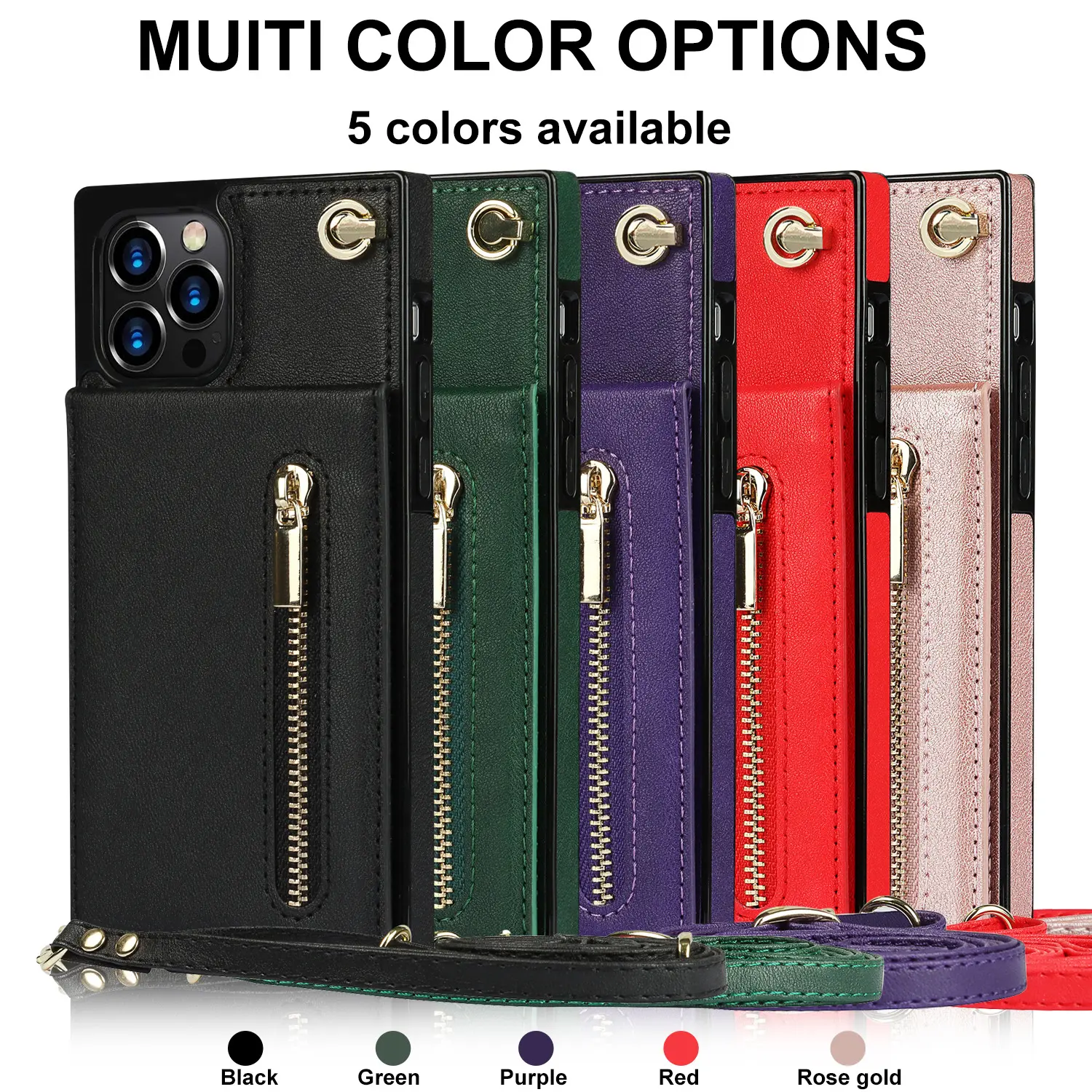 Zipper Phone Case Crossbody