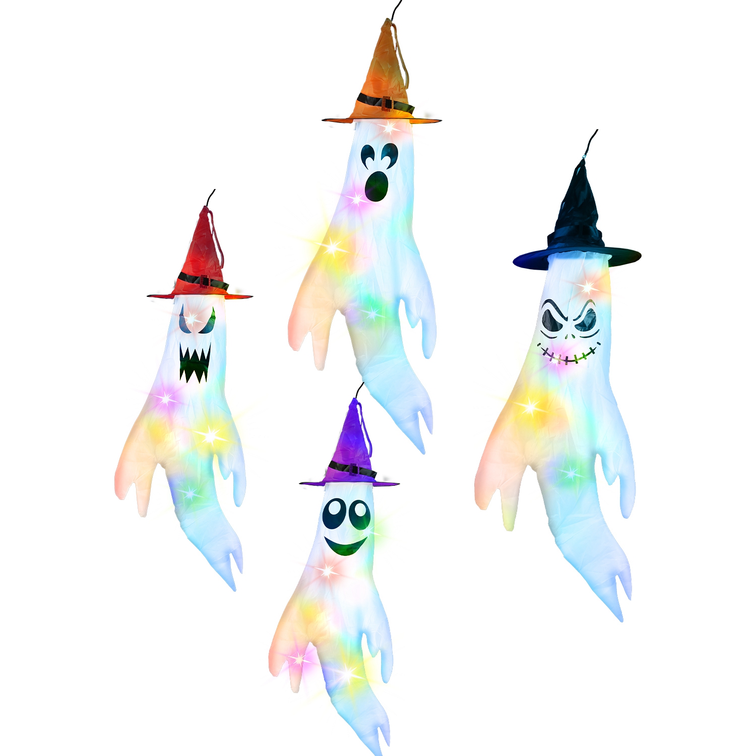 Halloween Ghosts Windsocks With Led Lights For Outdoor Garden_voghion.com