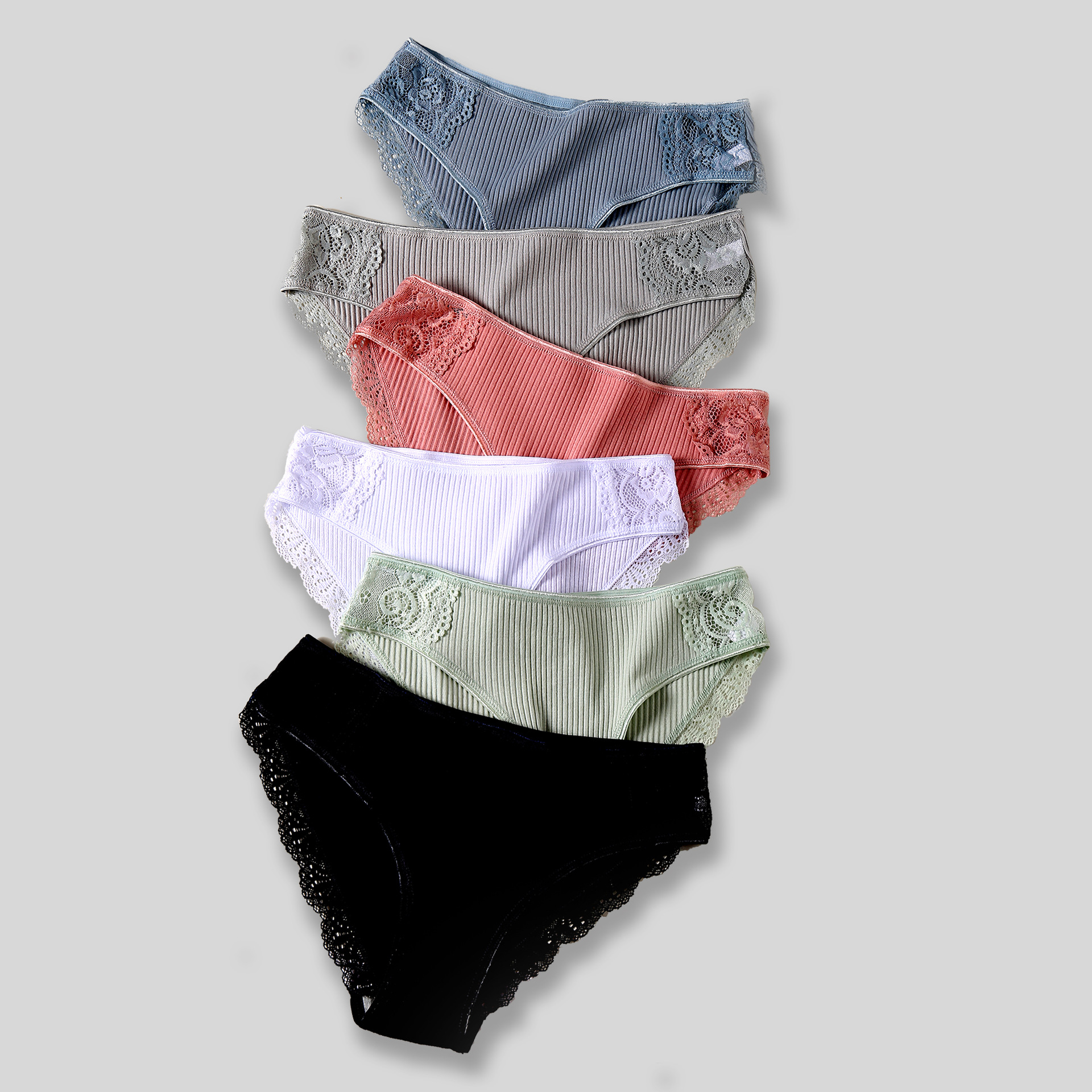 Title 7, Striped cotton lace panties for women, offering...