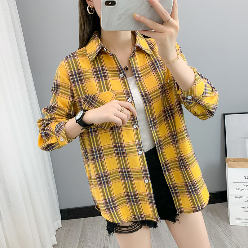 Title 2, Plaid Retro Shirt Jacket Design Sense Niche Tops