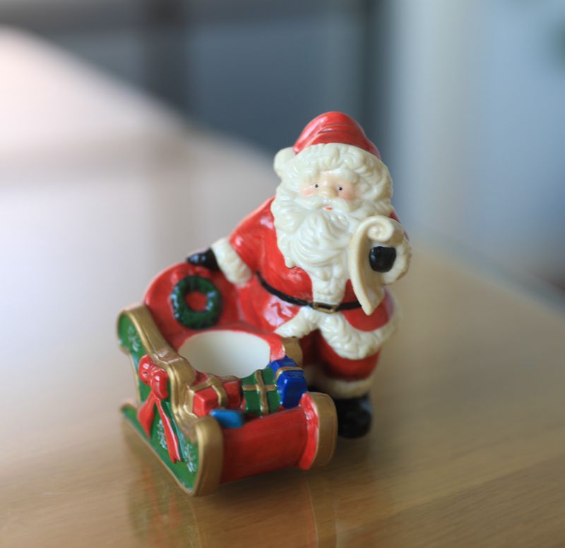 Ceramic christmas ornament candle holder gift