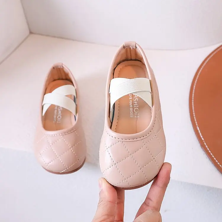New Spring Autumn Girls Leather Shoes Soft Sole Slip-On Ballet Flats Fashion Princess Loafers For Big Kids