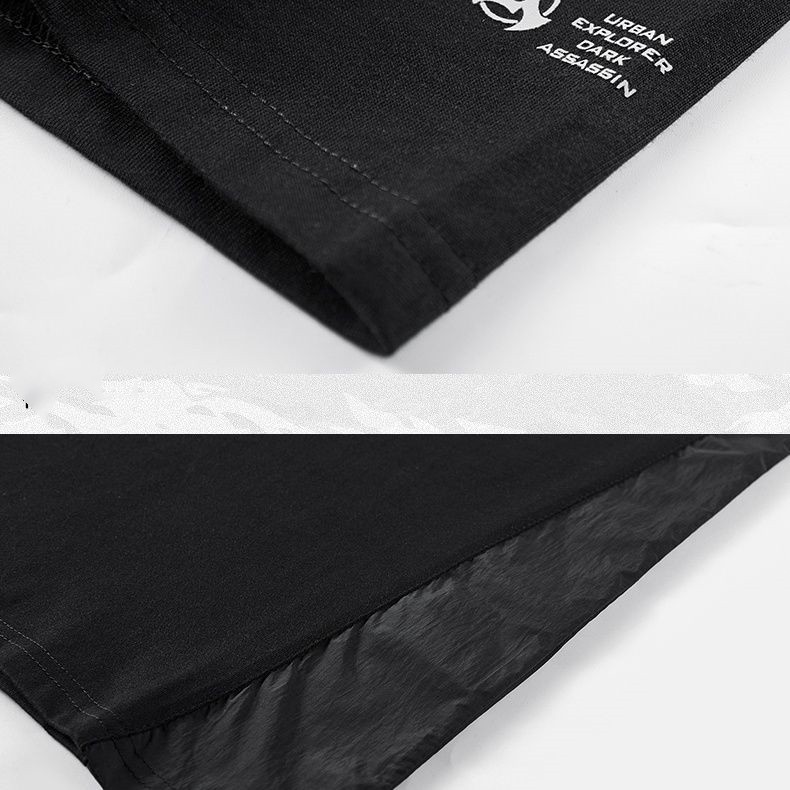 Embroidered Badge Patchwork Short Sleeved T-shirt For Men