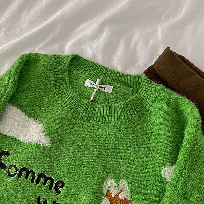 Funny And Cute Round Neck Long-sleeved Top