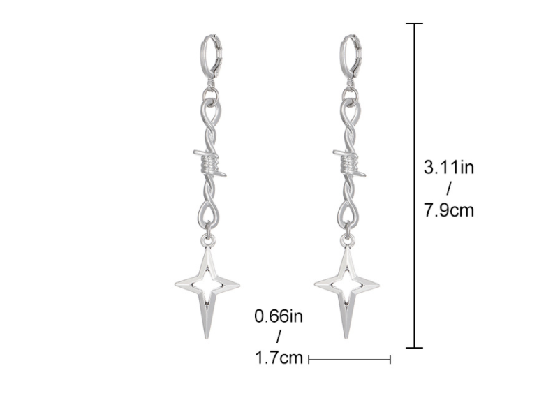 Title 6, Barbed Achtzack-Stern Ohrringe im europäischen ...