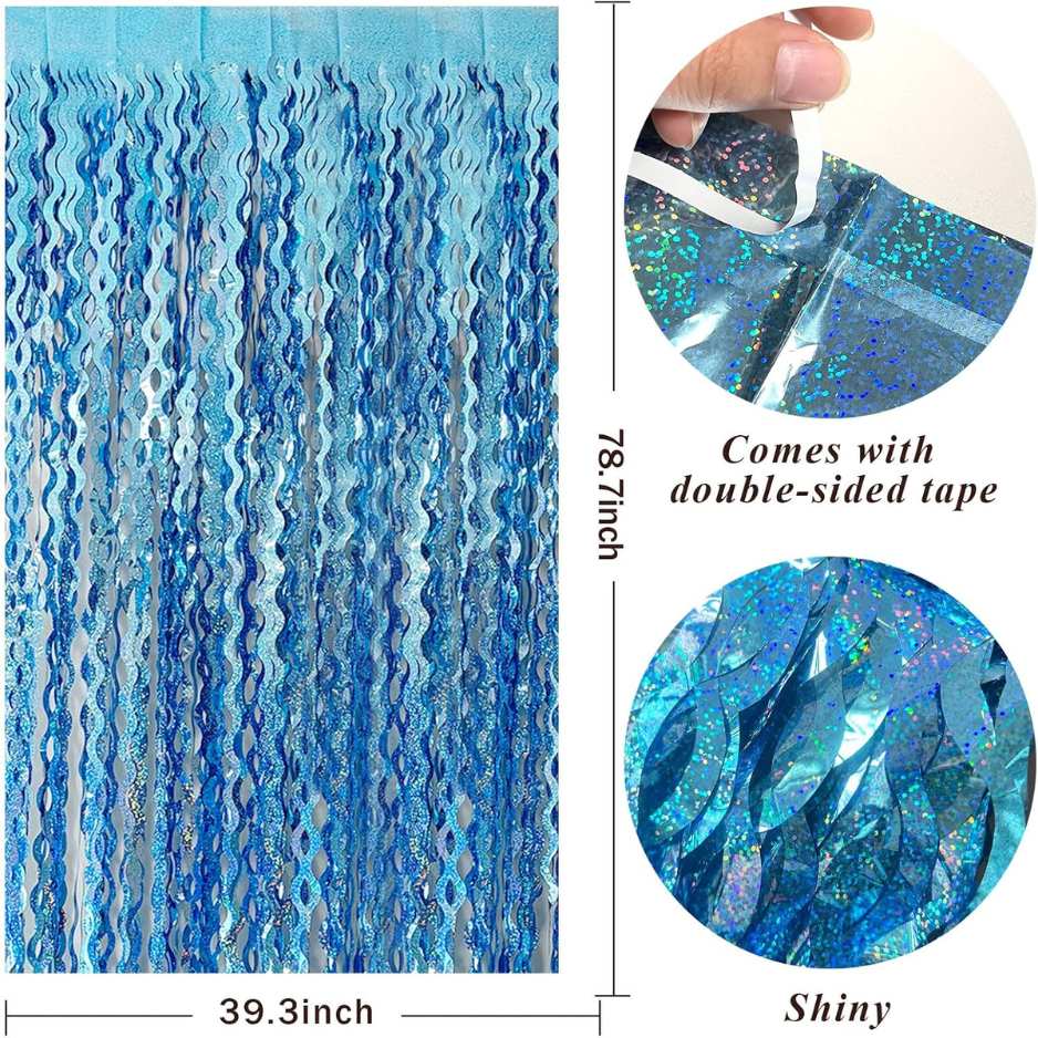Curtains Wavy Backdrop For Parties Sparkle Metallic Wavy Foil Fringe Backdrop Curtain For Party Decorations Photo Booth Props For