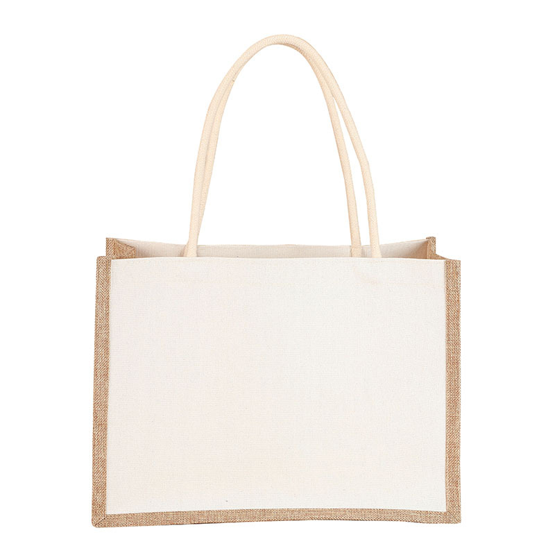 Burlap Hand Painted Canvas Linen Tote Bag
